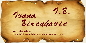 Ivana Birčaković vizit kartica